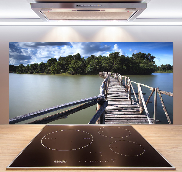 Achterwand keuken Houten brug