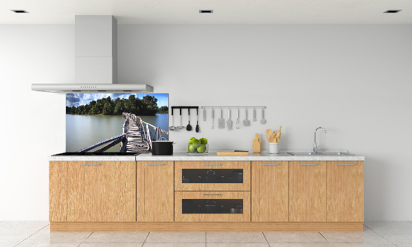 Achterwand keuken Houten brug