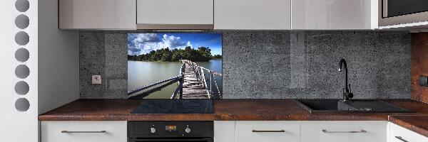 Achterwand keuken Houten brug