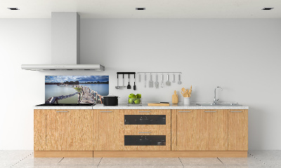 Spatscherm keuken Houten brug