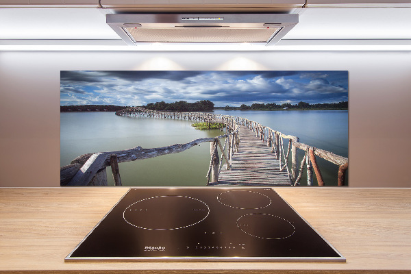 Panel do kuchni Drewniany most