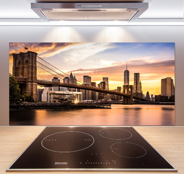 Glazen achterwand keuken Brooklynbrug