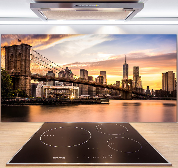 Glazen achterwand keuken Brooklynbrug