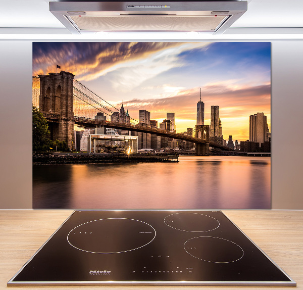 Glazen achterwand keuken Brooklynbrug