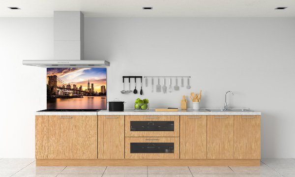 Glazen achterwand keuken Brooklynbrug