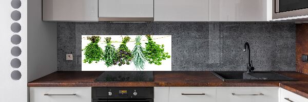 Achterwand keuken Kruiden aan een touwtje