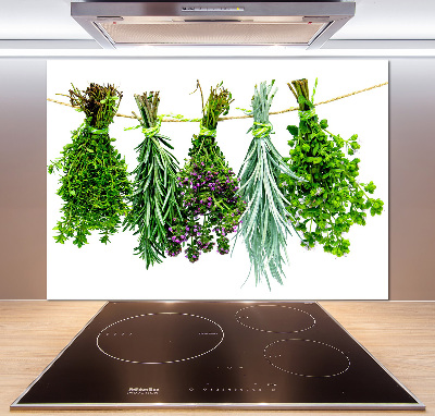 Achterwand keuken Kruiden aan een touwtje