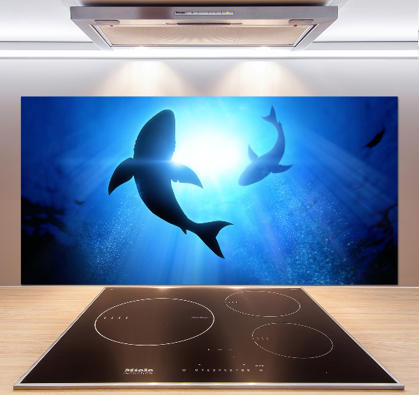Keuken achterwand Twee haaien