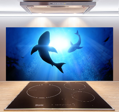 Keuken achterwand Twee haaien