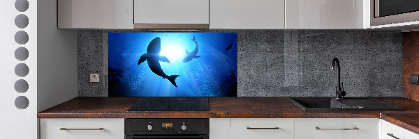 Keuken achterwand Twee haaien