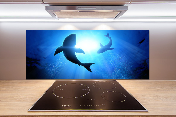 Keuken achterwand Twee haaien