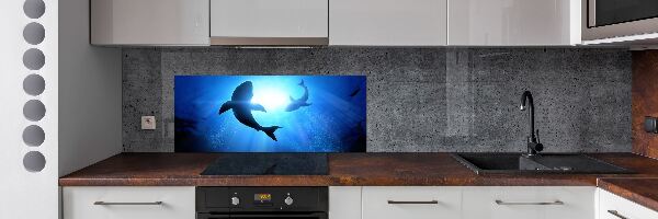 Keuken achterwand Twee haaien