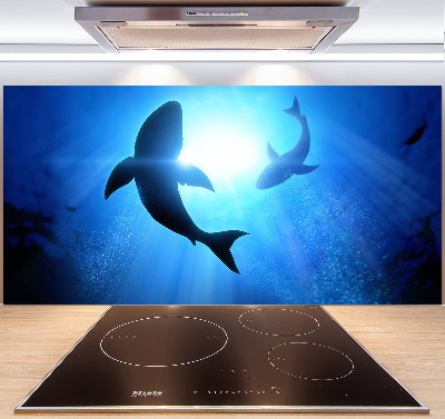 Keuken achterwand Twee haaien