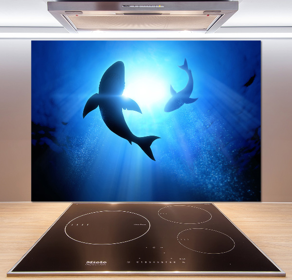 Keuken achterwand Twee haaien