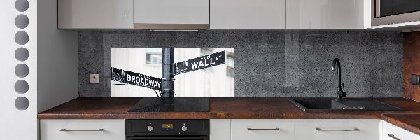 Keuken achterwand Wall Street-bord