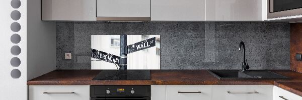 Keuken achterwand Wall Street-bord