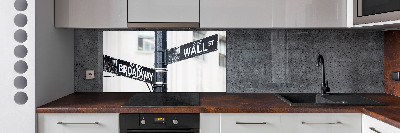 Keuken achterwand Wall Street-bord