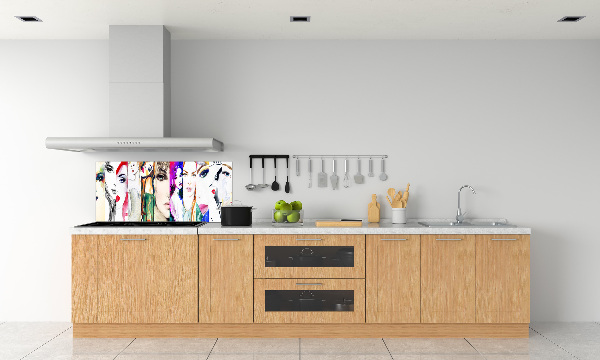 Glazen achterwand keuken Vrouwenportretten