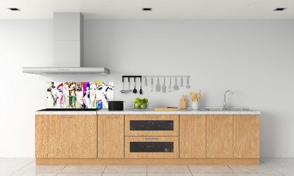 Glazen achterwand keuken Vrouwenportretten