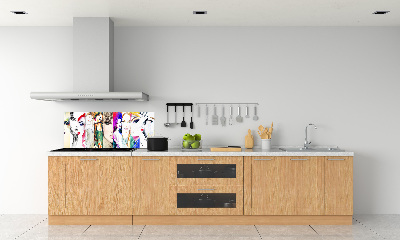 Glazen achterwand keuken Vrouwenportretten