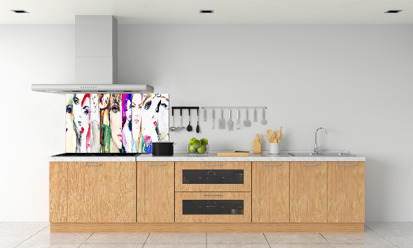 Glazen achterwand keuken Vrouwenportretten