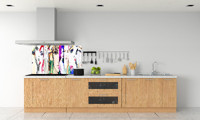 Glazen achterwand keuken Vrouwenportretten