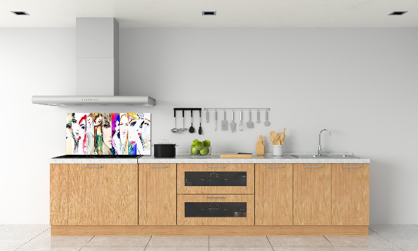 Glazen achterwand keuken Vrouwenportretten
