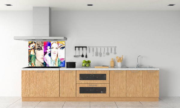Glazen achterwand keuken Vrouwenportretten