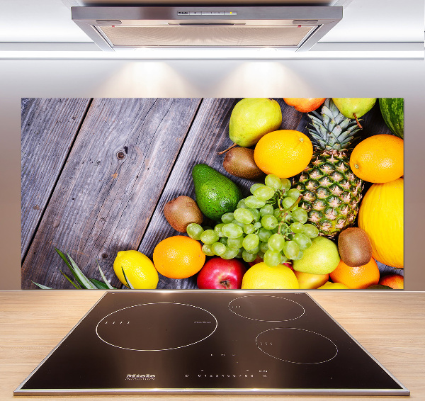 Panel do kuchni Owoce na drewnie