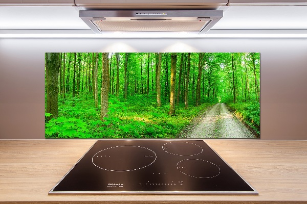 Spatscherm keuken Bomen in het bos