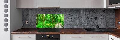 Spatscherm keuken Bomen in het bos