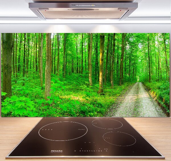 Spatscherm keuken Bomen in het bos