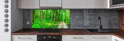 Spatscherm keuken Bomen in het bos