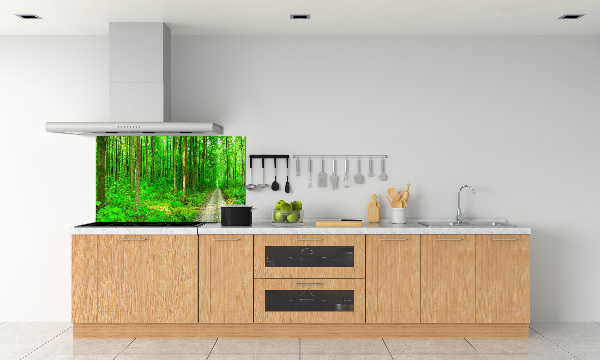 Spatscherm keuken Bomen in het bos
