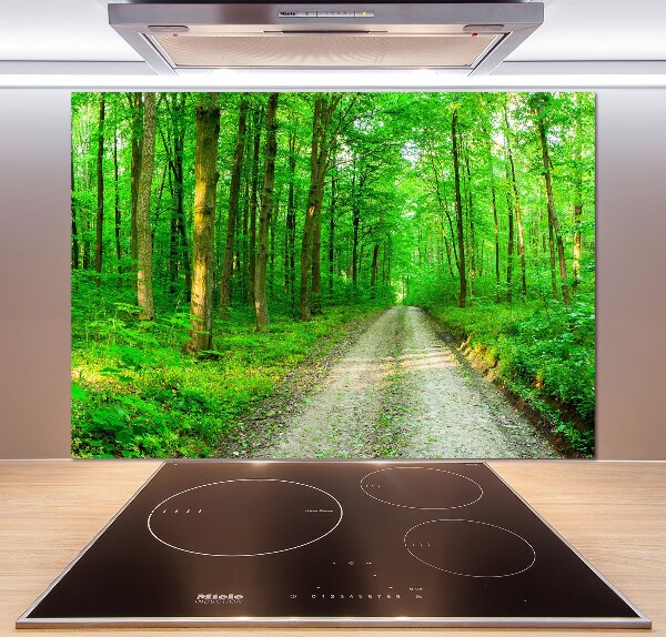 Spatscherm keuken Bomen in het bos