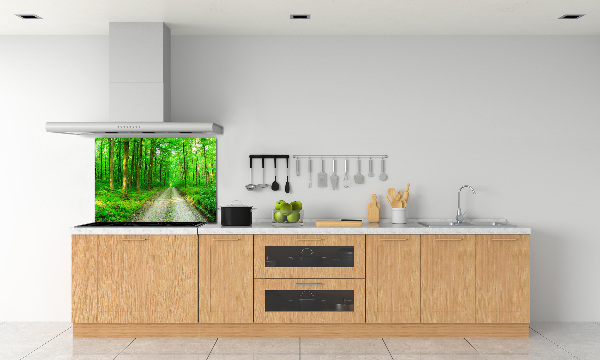 Spatscherm keuken Bomen in het bos
