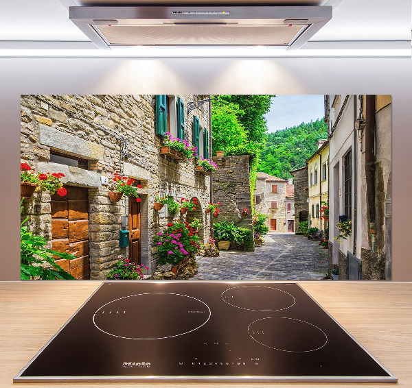 Glazen achterwand keuken Een charmante straat