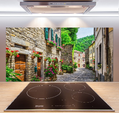 Glazen achterwand keuken Een charmante straat