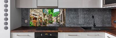 Glazen achterwand keuken Een charmante straat