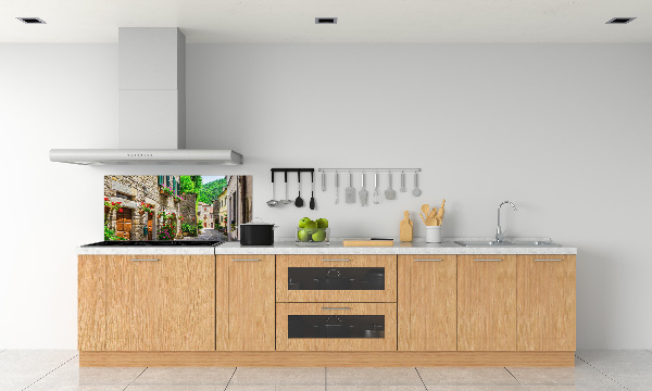 Glazen achterwand keuken Een charmante straat