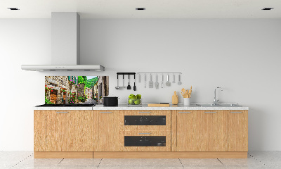 Glazen achterwand keuken Een charmante straat