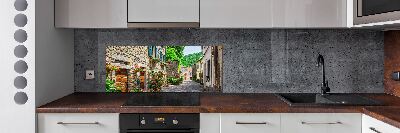 Glazen achterwand keuken Een charmante straat