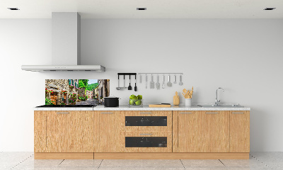 Glazen achterwand keuken Een charmante straat