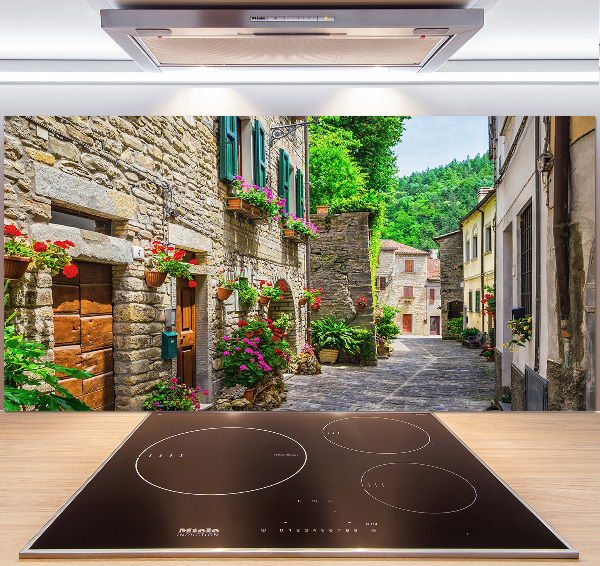 Glazen achterwand keuken Een charmante straat