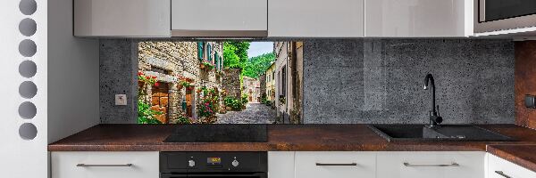 Glazen achterwand keuken Een charmante straat