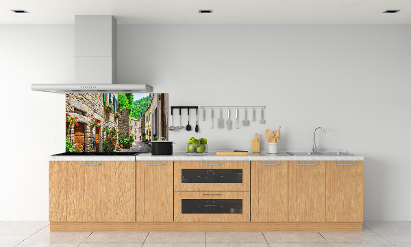 Glazen achterwand keuken Een charmante straat