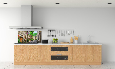 Glazen achterwand keuken Een charmante straat