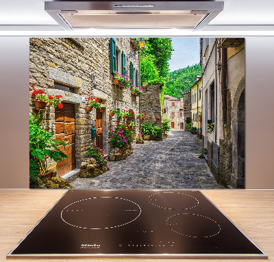 Glazen achterwand keuken Een charmante straat