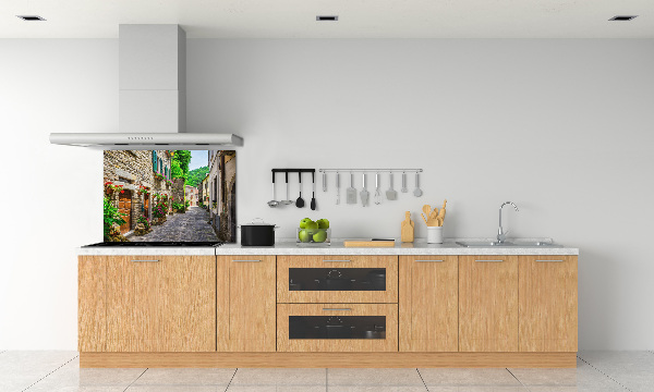 Glazen achterwand keuken Een charmante straat