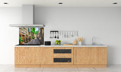 Glazen achterwand keuken Een charmante straat